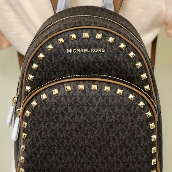 Michael Kors Abbey Studded Brown PVC Signature Med main image 8